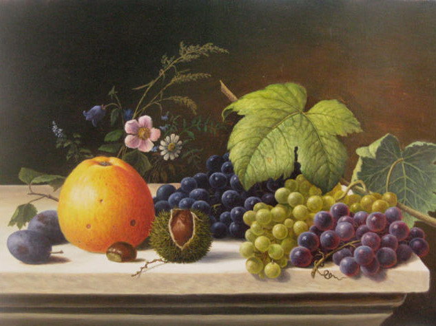 Натюрморт - натюрморт, виноград, фрукты - оригинал