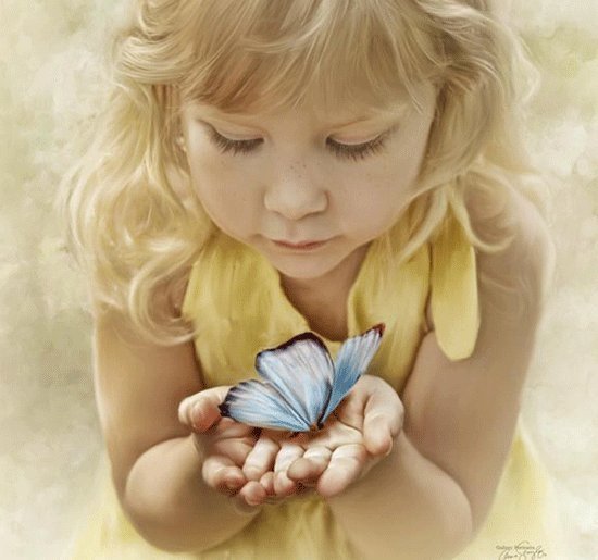 Девочка с бабочкой - оригинал