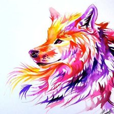Схема вышивки «осенний волк»