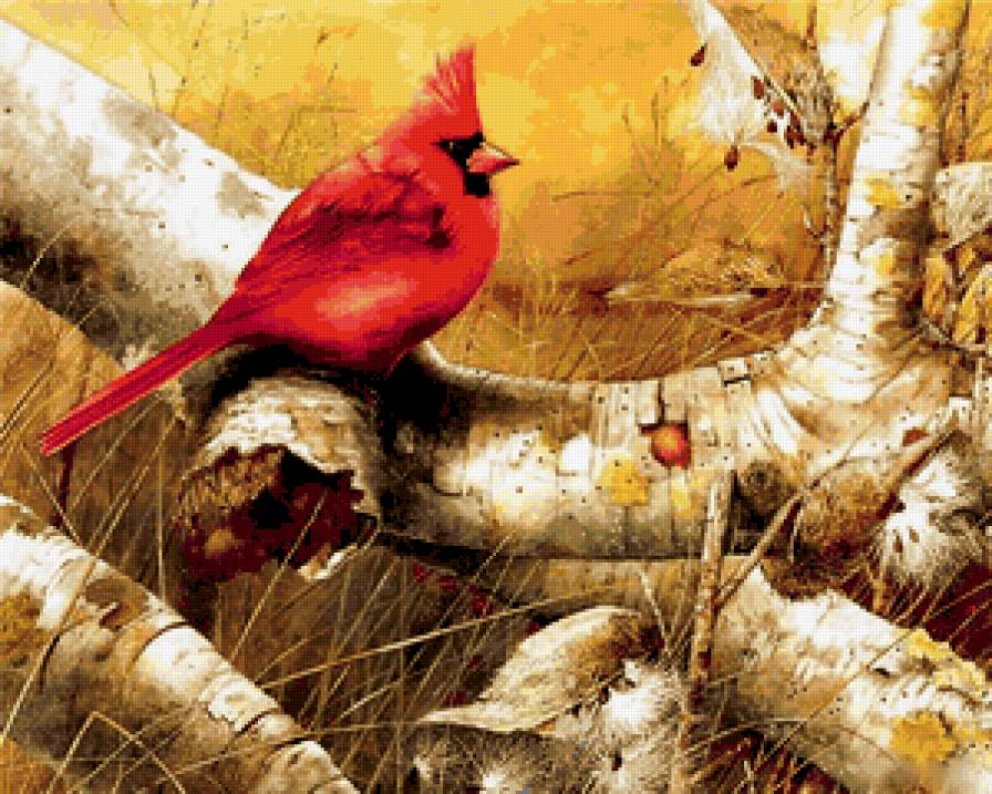 Серия "Птицы" - природа, птицы, растение - предпросмотр