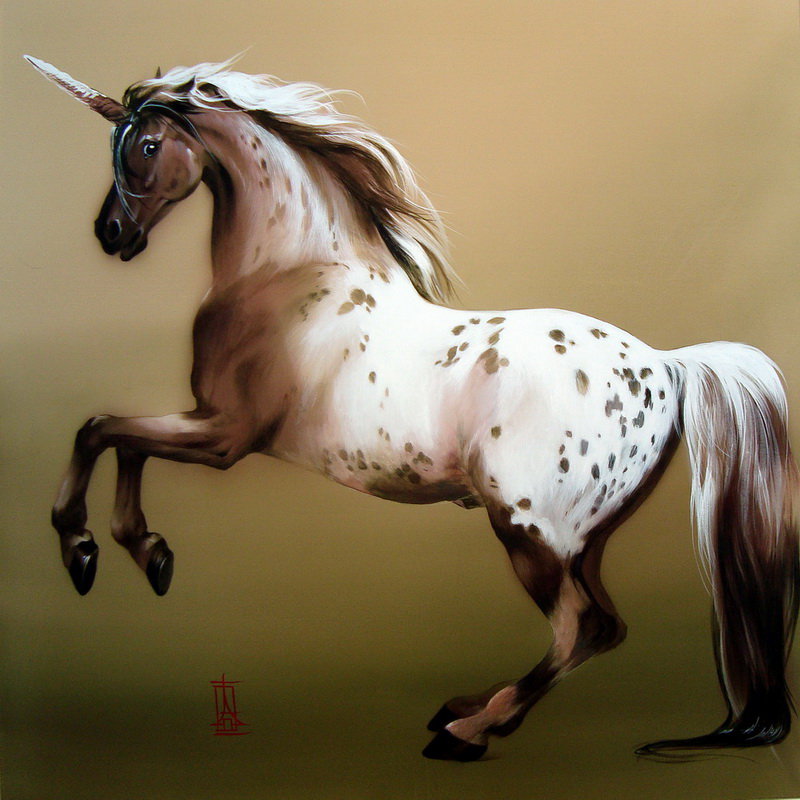 Единорог - лошадь, животные - оригинал