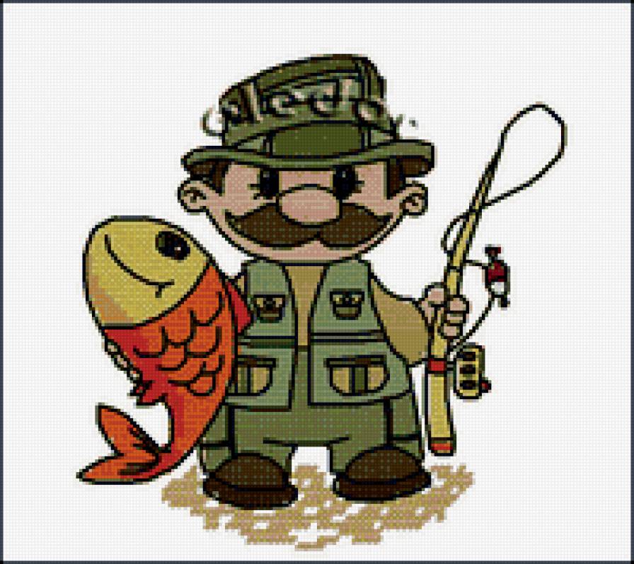 рыбак - рыба, рыбалка, удочка - предпросмотр