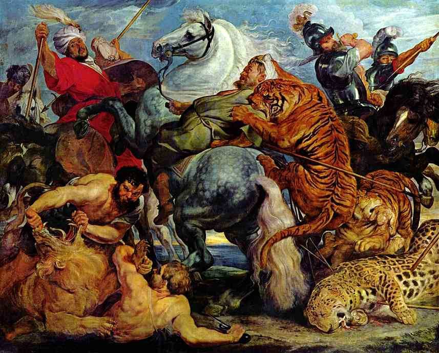 Рубенс. Охота на львов - живопись - оригинал