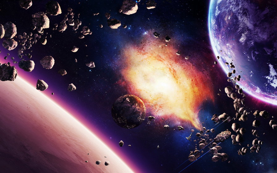 звезды и астероиды - планета, космос - оригинал