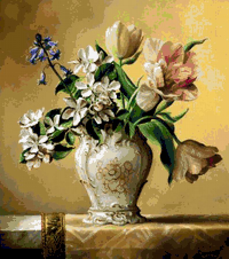 Pieter_Wagemans_Тюльпаны - живопись.букеты.цветы.тюльпаны - предпросмотр