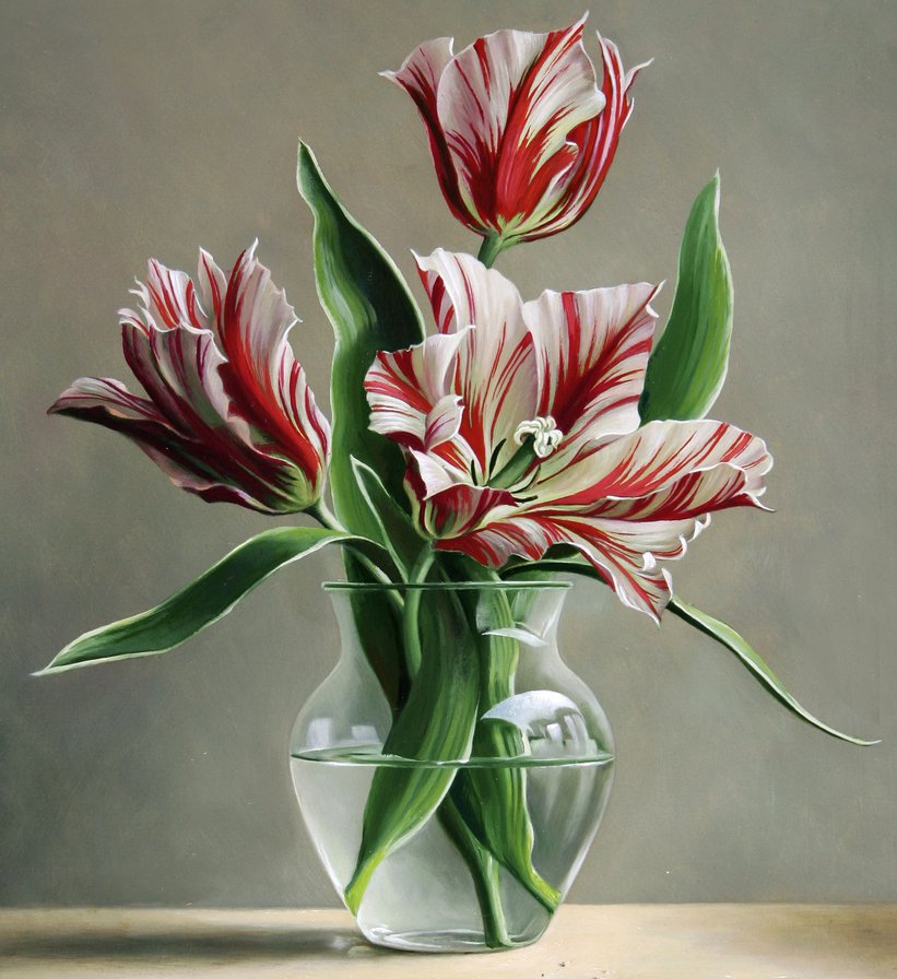Pieter_Wagemans_Тюльпаны - живопись.букеты.цветы.тюльпаны - оригинал