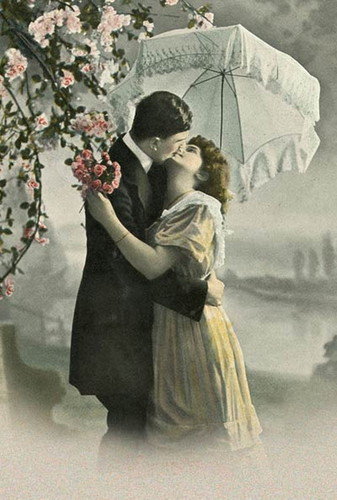 Влюбленные под зонтиком - женщина, мужчина, романтика, пара, любовь - оригинал