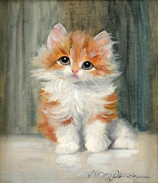 Рыжик - котенок, животные, картина, кот - оригинал