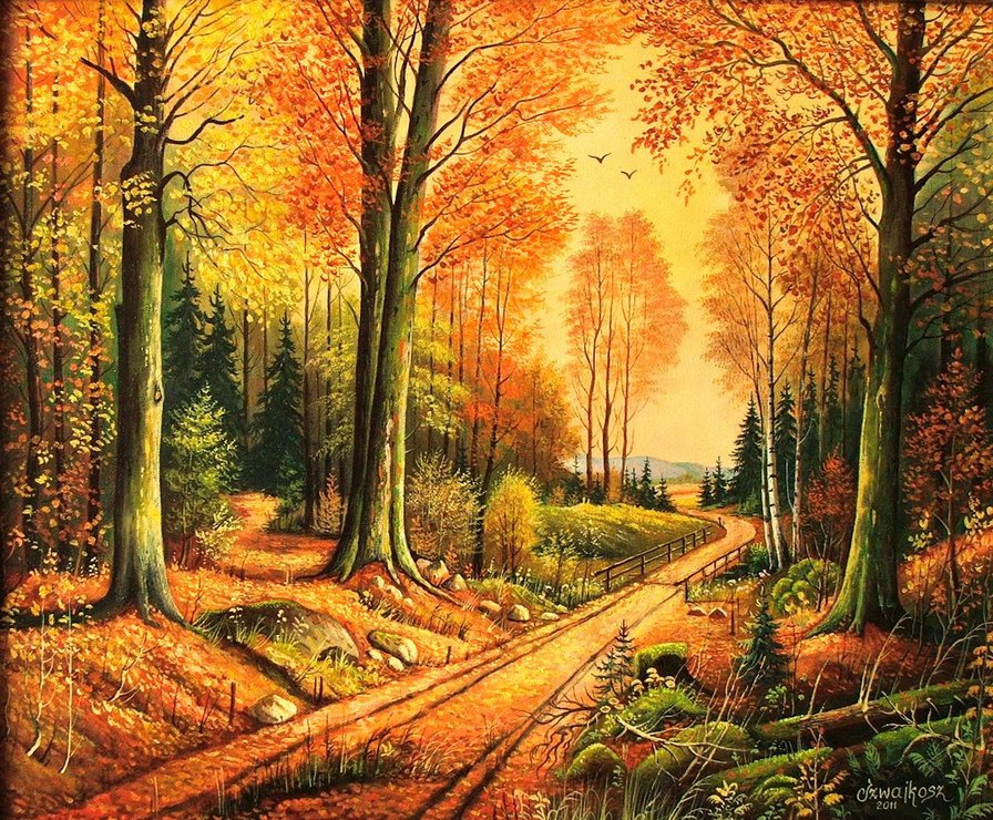 осенний пейзаж - природа, лес, осень - оригинал