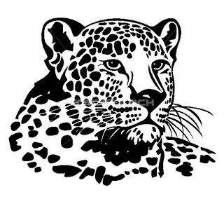 леопард - леопард, черно-белое - оригинал