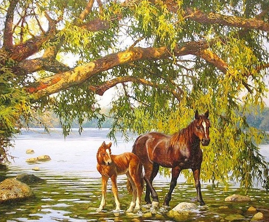 кони - кони лето речка - оригинал
