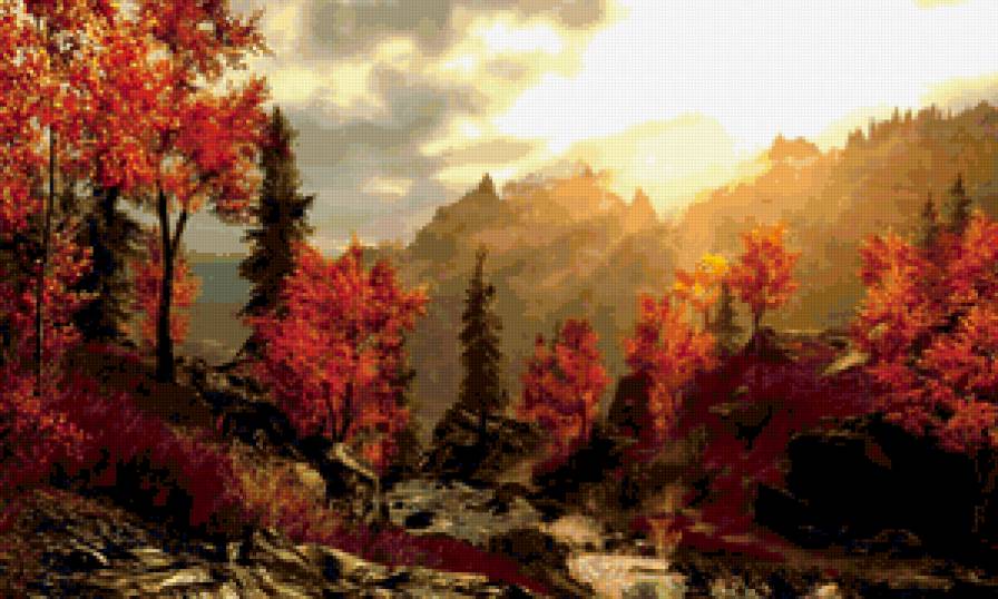 Осень в горах - пейзаж, осень, лес, природа - предпросмотр