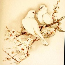 Оригинал схемы вышивки «любовь и голуби» (№419817)