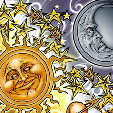 Схема вышивки «солнце и луна»
