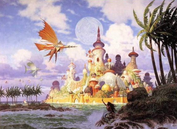 Волшебная страна - замок, море, сказка, фэнтэзи - оригинал