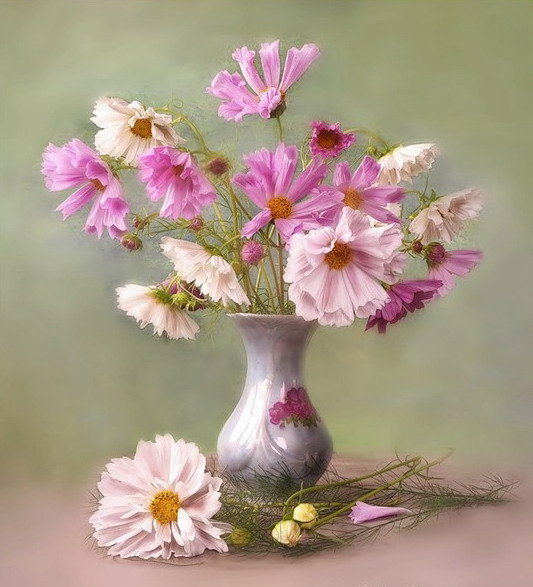 Розовый букетик - цветы, букет, натюрморт - оригинал