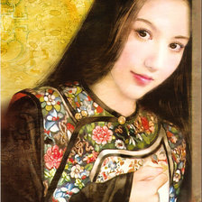 Схема вышивки «японская девушка»