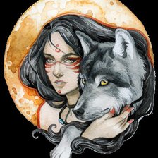 девушка и волк
