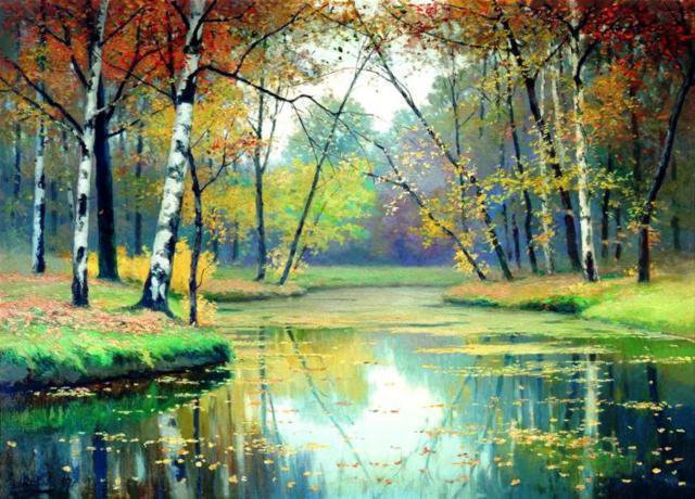 осень - природа, река, осень, пейзаж, лес - оригинал