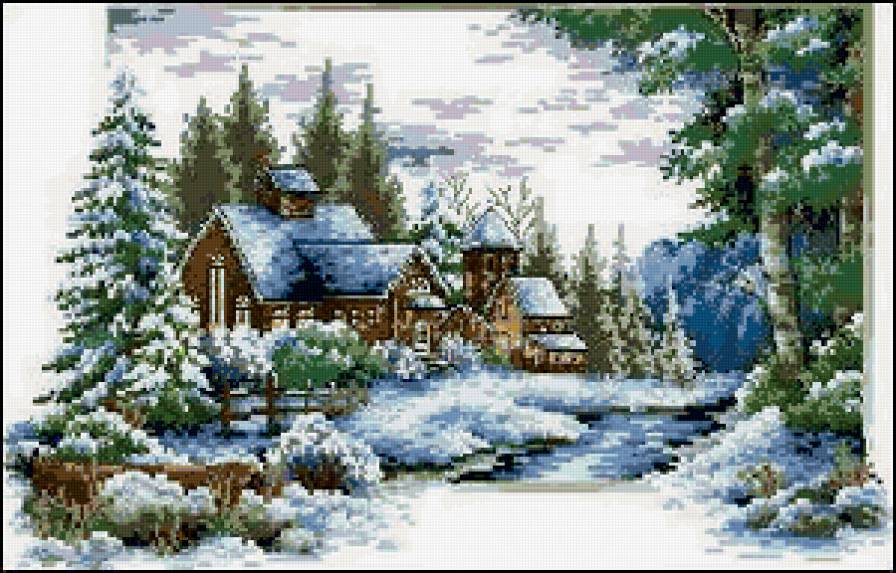 зима - дом, снег, природа, лес, зима - предпросмотр