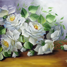 Оригинал схемы вышивки «Букет из белых роз» (№422733)
