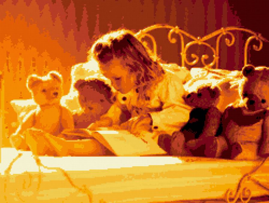 девочка с мишками - книга, на ночь, ребенок, медведь, в детскую, девочка, сказка - предпросмотр