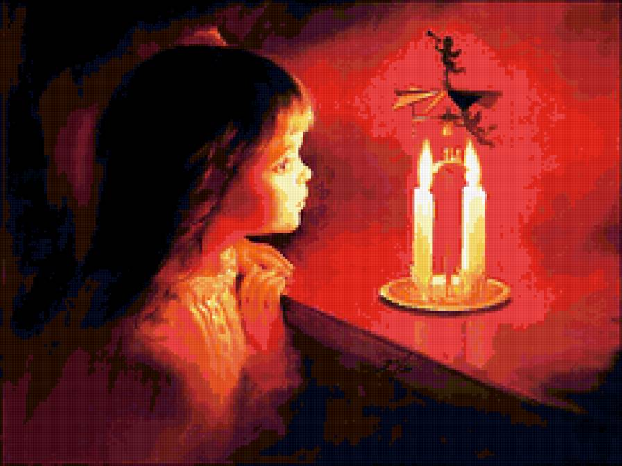 девочка - свеча, огонь, девочка - предпросмотр