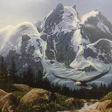 Оригинал схемы вышивки «Горы в снегу» (№423149)