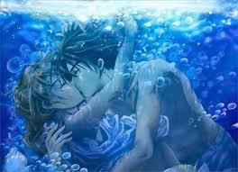 под водой - влюбленные, аниме, романтика - оригинал