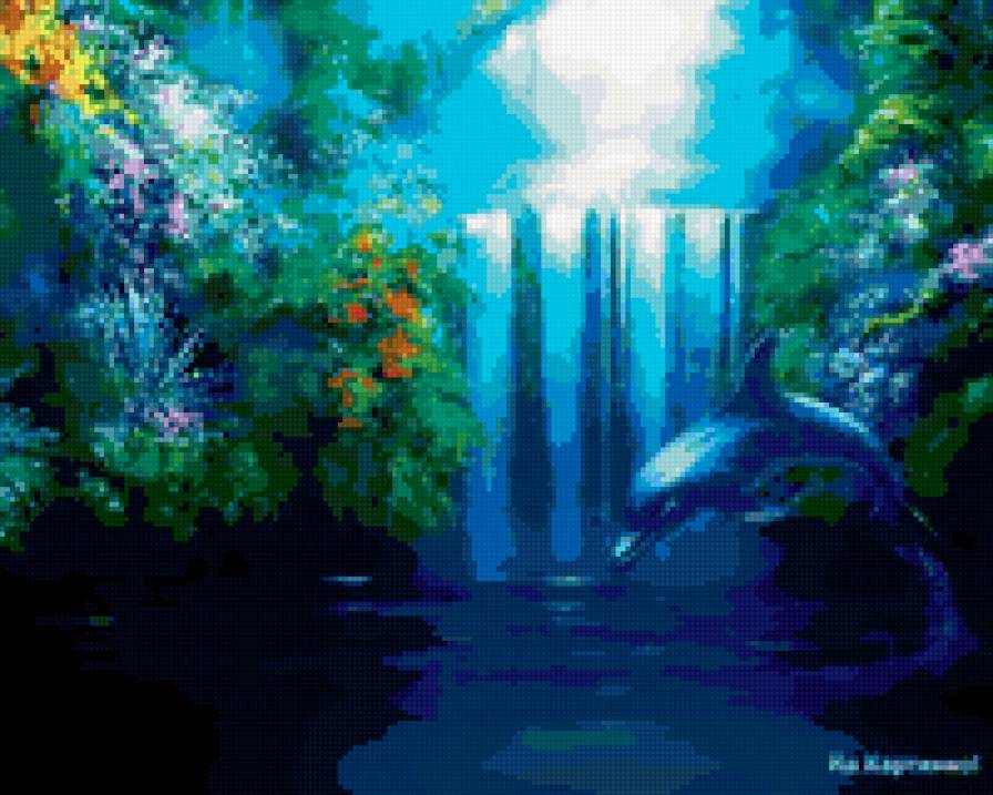 дельфин - природа, пейзаж, горы, дельфин - предпросмотр
