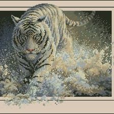 Оригинал схемы вышивки «белый тигр» (№424198)