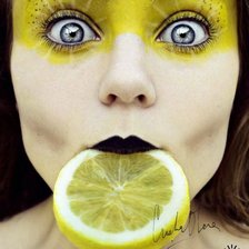 Схема вышивки «девушка с лимоном»