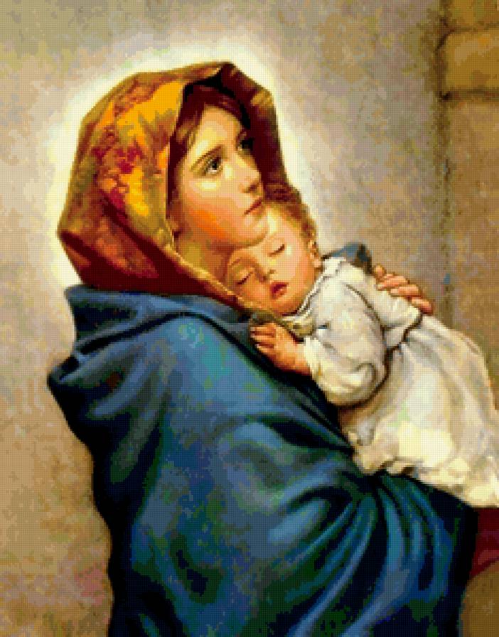 молитва матери - младенец, мать и детя, дети, ребенок - предпросмотр