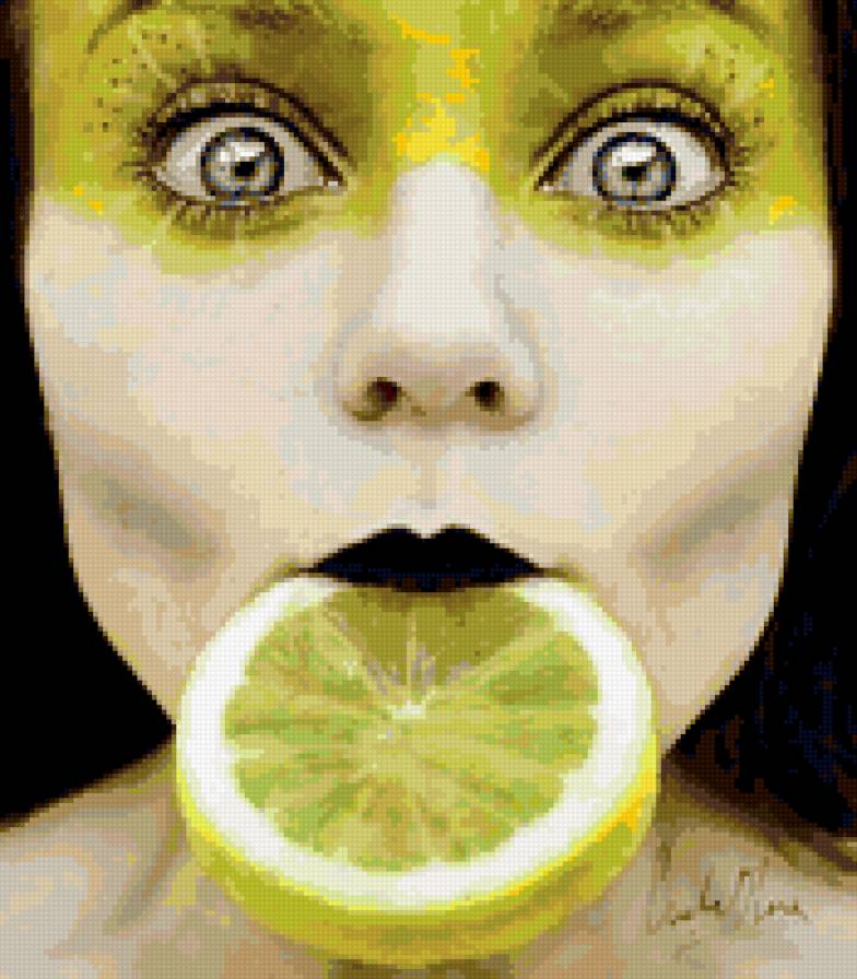 Девушка с лимоном - предпросмотр