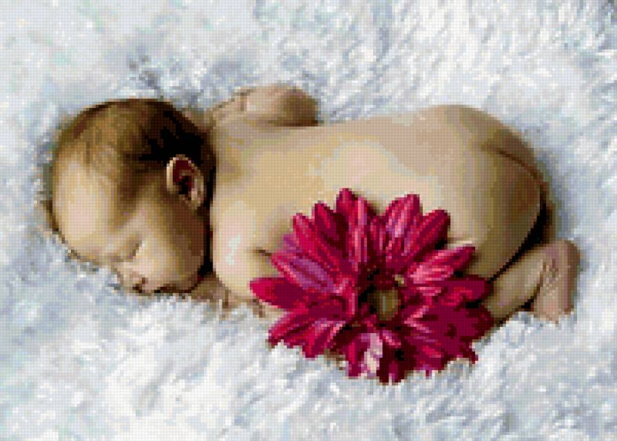 малыш - цветы, сон, нежность, малыш, дети - предпросмотр