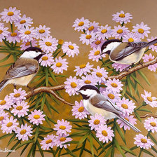 Схема вышивки «цветы и птицы 1»