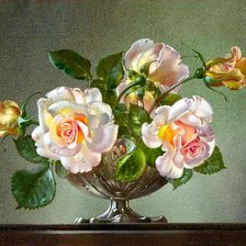 Оригинал схемы вышивки «ваза с розами» (№426023)