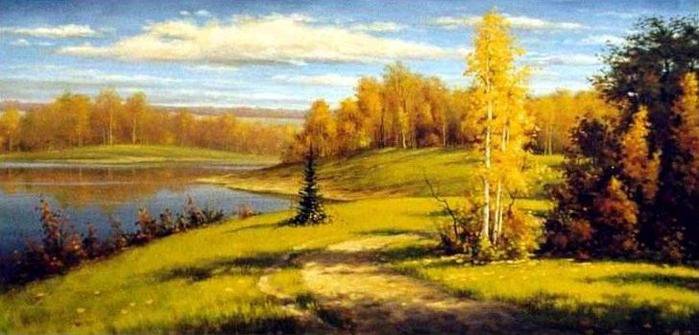 №426680 - природа, деревья, осень, пейзаж, живопись - оригинал