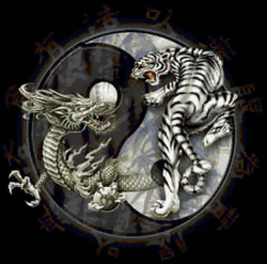 тигр и дракон - китай, тигр, гороскоп, дракон, символы - предпросмотр