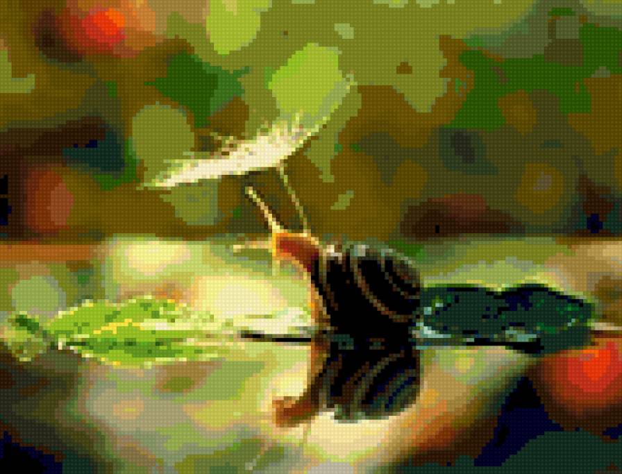 ślimaczek z parasolką - ślimak, przyroda - предпросмотр