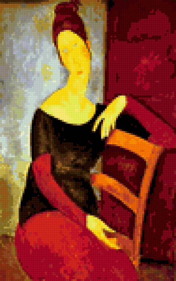 Сидящая на стуле Модильяни - искусство, сидящая на стуле, модильяни - предпросмотр