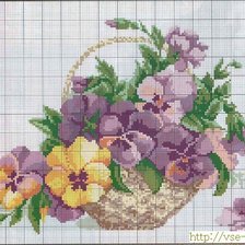 Оригинал схемы вышивки «корзинка цветов» (№427112)