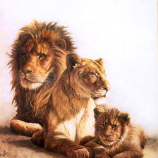 Оригинал схемы вышивки «Lion family» (№427785)