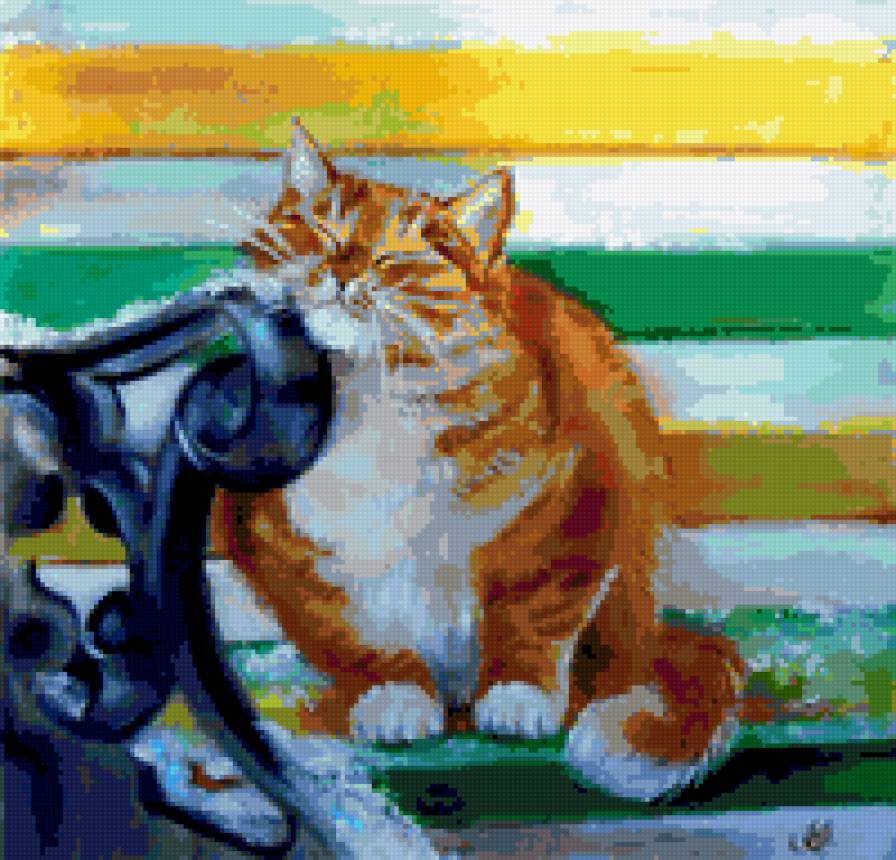 №428206 - аннет логинова, котенок, живопись, животные, кошки - предпросмотр