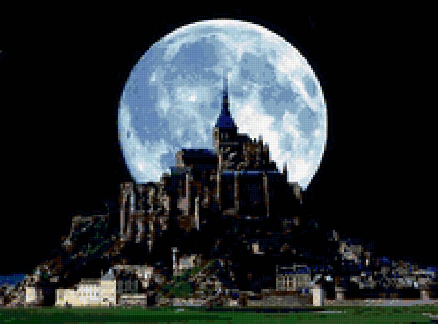 замок в ночи - замок ночь луна - предпросмотр