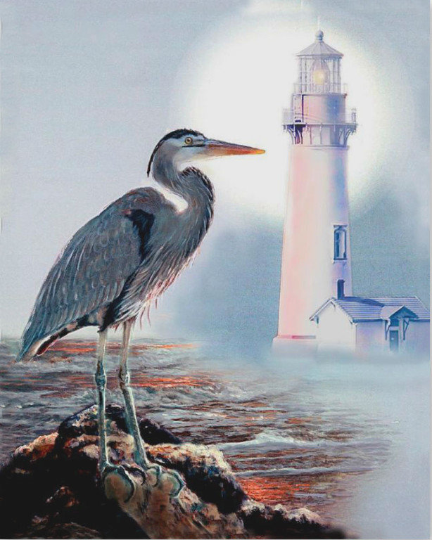 маяк - маяк, птица - оригинал