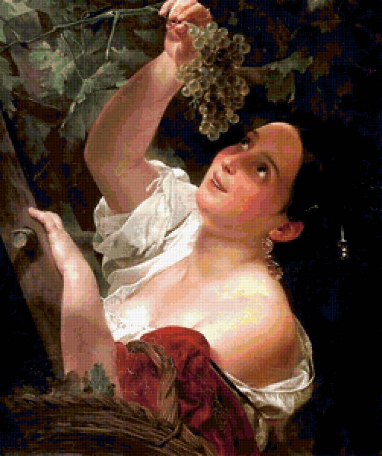 Итальянский полдень - женщина, живопись, виноград - предпросмотр