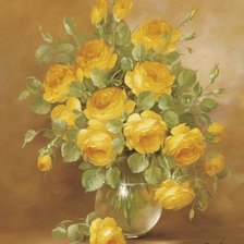 Оригинал схемы вышивки «Желтые розы» (№430585)