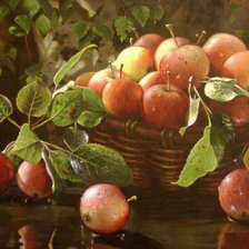 Оригинал схемы вышивки «Корзина с яблоками» (№430669)