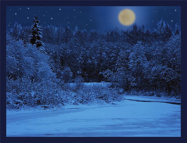 Волшебная ночь - зима, пейзаж, ночь, природа - оригинал
